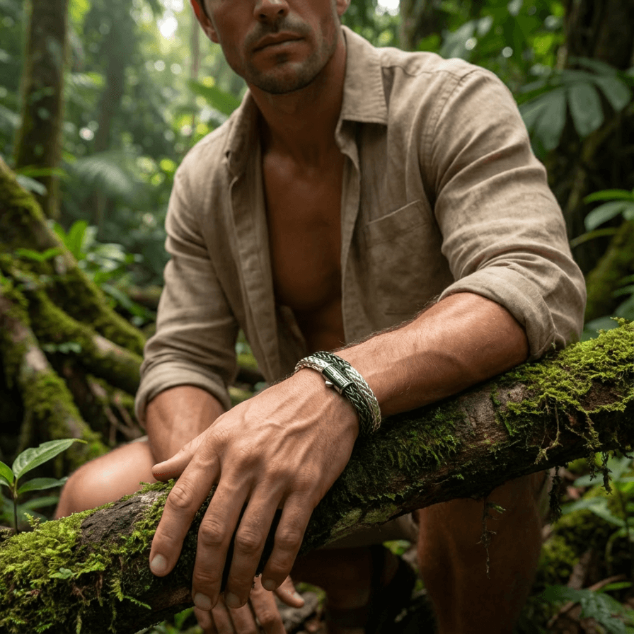 Premium Armband Herren Silber