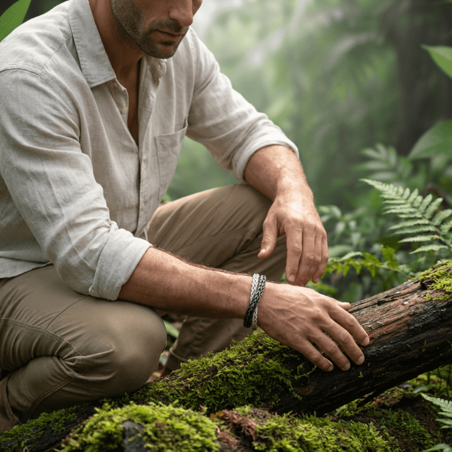 Premium Herrenarmband Silber