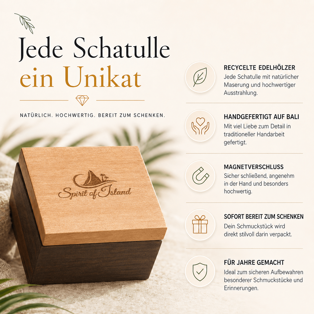 Premium Holzschatulle Schmuck