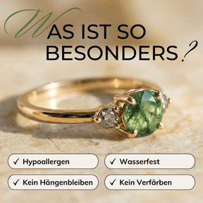 Moosachat & Diamanten Ring Gold