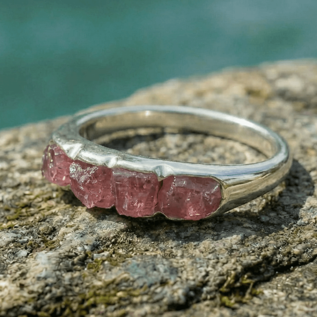 Ring Damen Rosa Stein