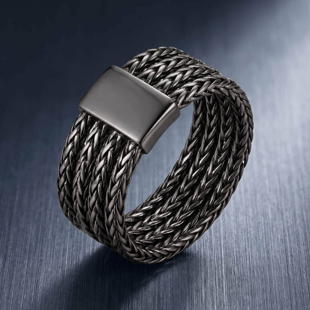 Ring Männer Schwarz geflochten