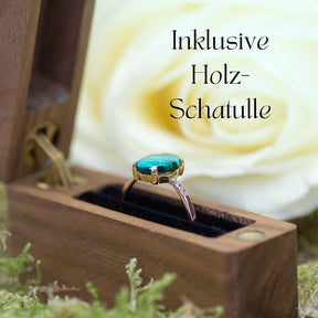 Ring Schwarzer Opal Verlobung Schatulle