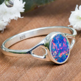Ring Silber blauer Opal
