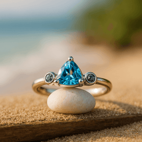 Ring Silber blauer Topas