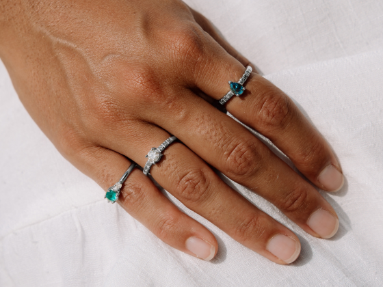 Ringe Weißgold Saphir Smaragd