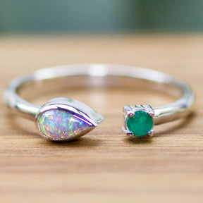 Ring offen Opal Smaragd