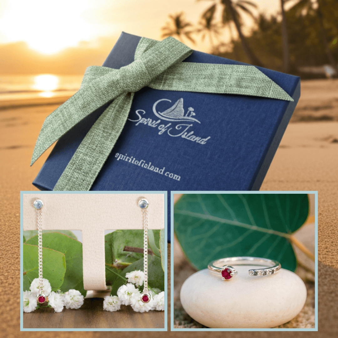 Rubin Diamant Set Silber