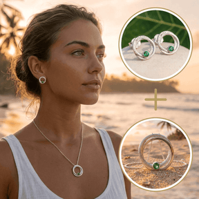 Schmuck Set Smaragd Silber