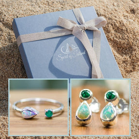 Schmuckset Geschenk Smaragd Opal