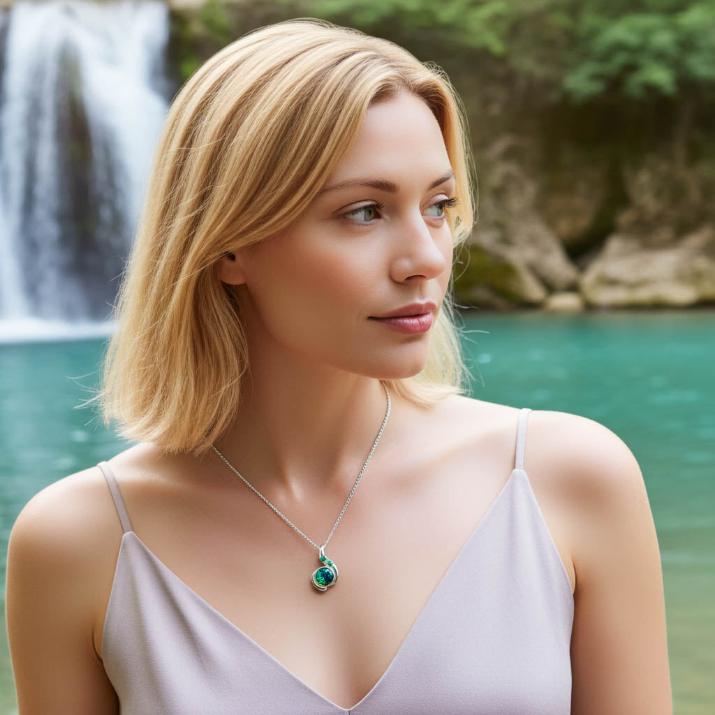 Schwarzer Opal Halskette Freundin