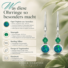 Schwarzer Opal Ohrringe Silber