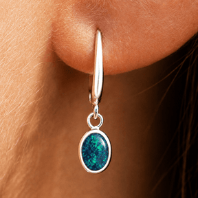 Schwarzer Opal Ohrringe Silber