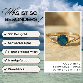 Schwarzer Opal Ring 585 Gold