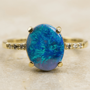 Schwarzer Opal Ring 750 Gold