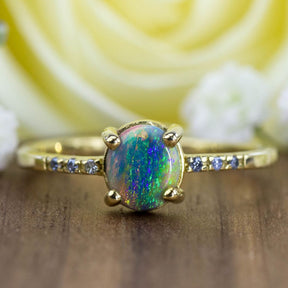 Schwarzer Opal Ring Gold