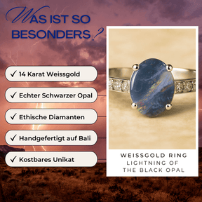 Schwarzer Opal Ring Lightning Ridge