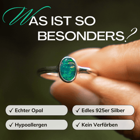 Schwarzer Opal Ring Silber