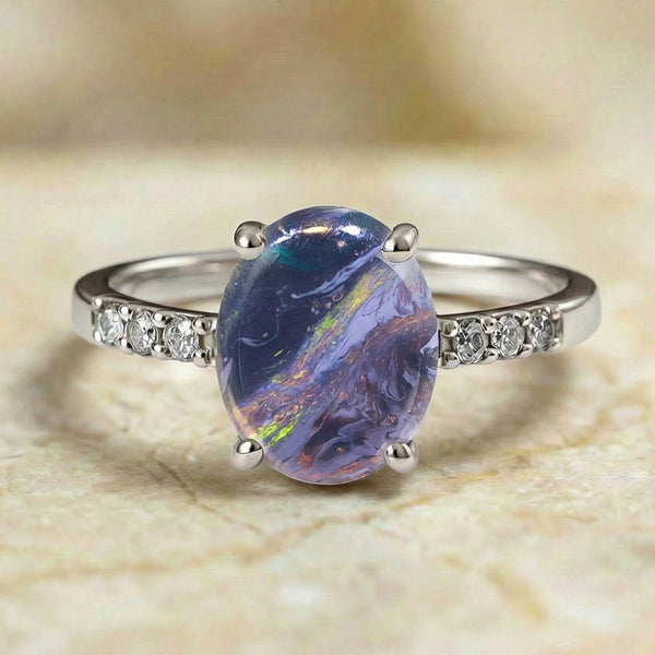 Lightning of the Black Opal | Opal Ring