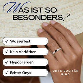 Schwarzer Onyx Damen Ring