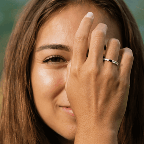 Schwarzer Onyx Damen Ring Frau