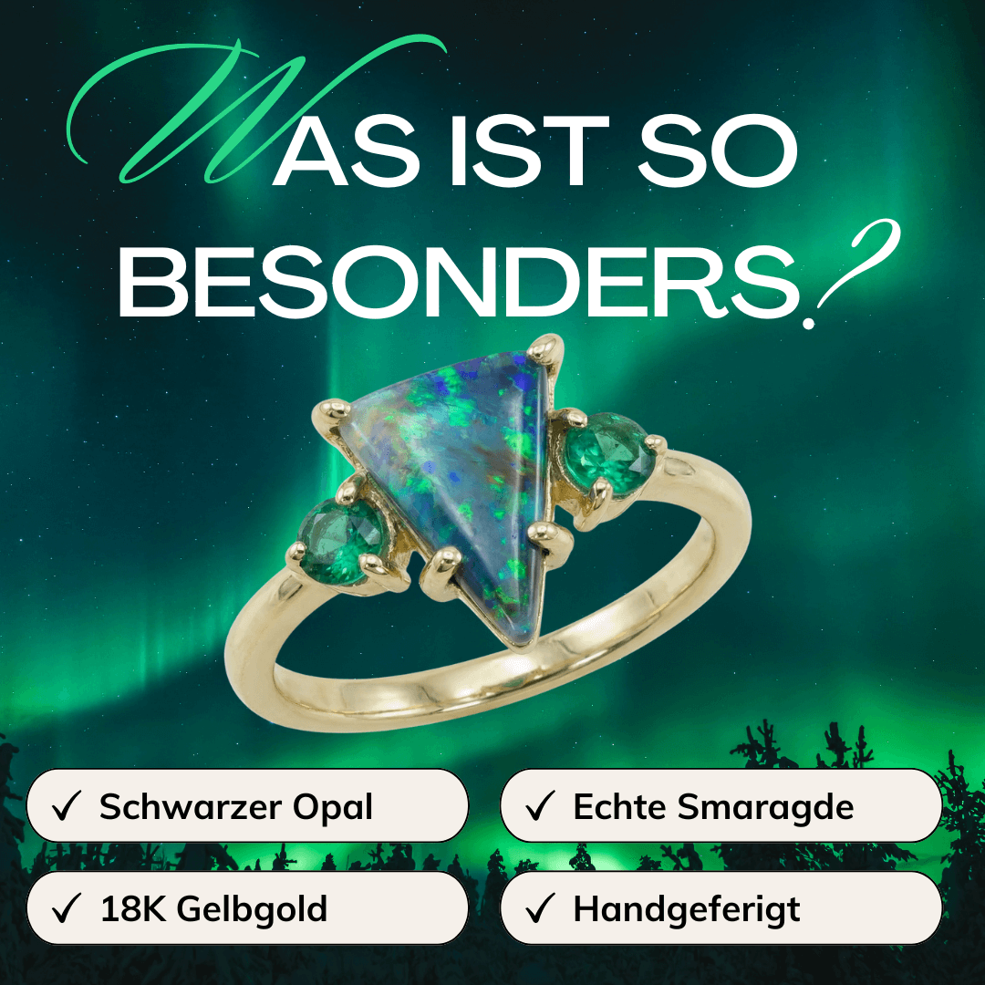 Schwarzer Opal Dreieck Ring