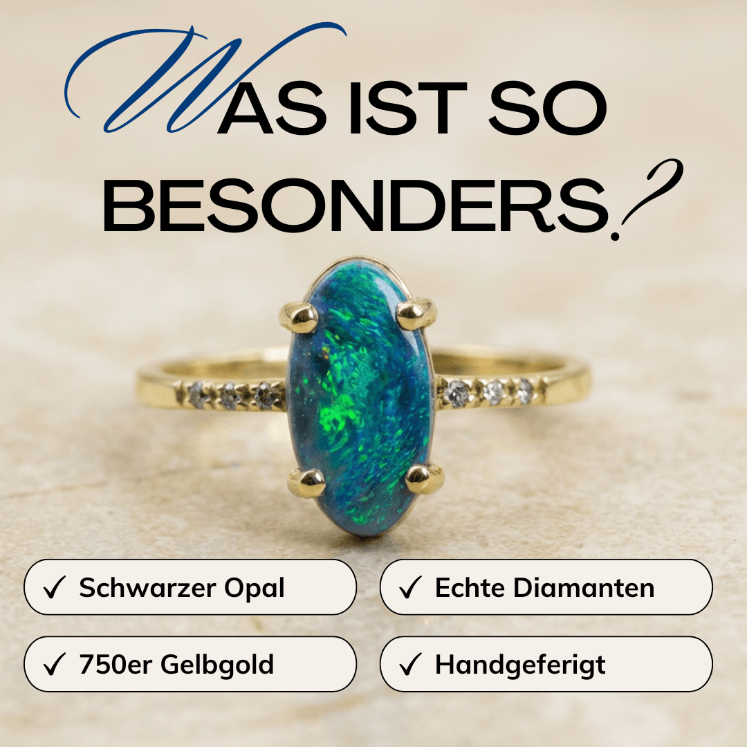 Schwarzer Opal Goldring