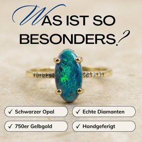 Schwarzer Opal Goldring