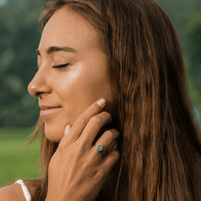 Schwarzer Opal Ring Silber