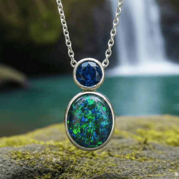 Opal & Saphir Halskette