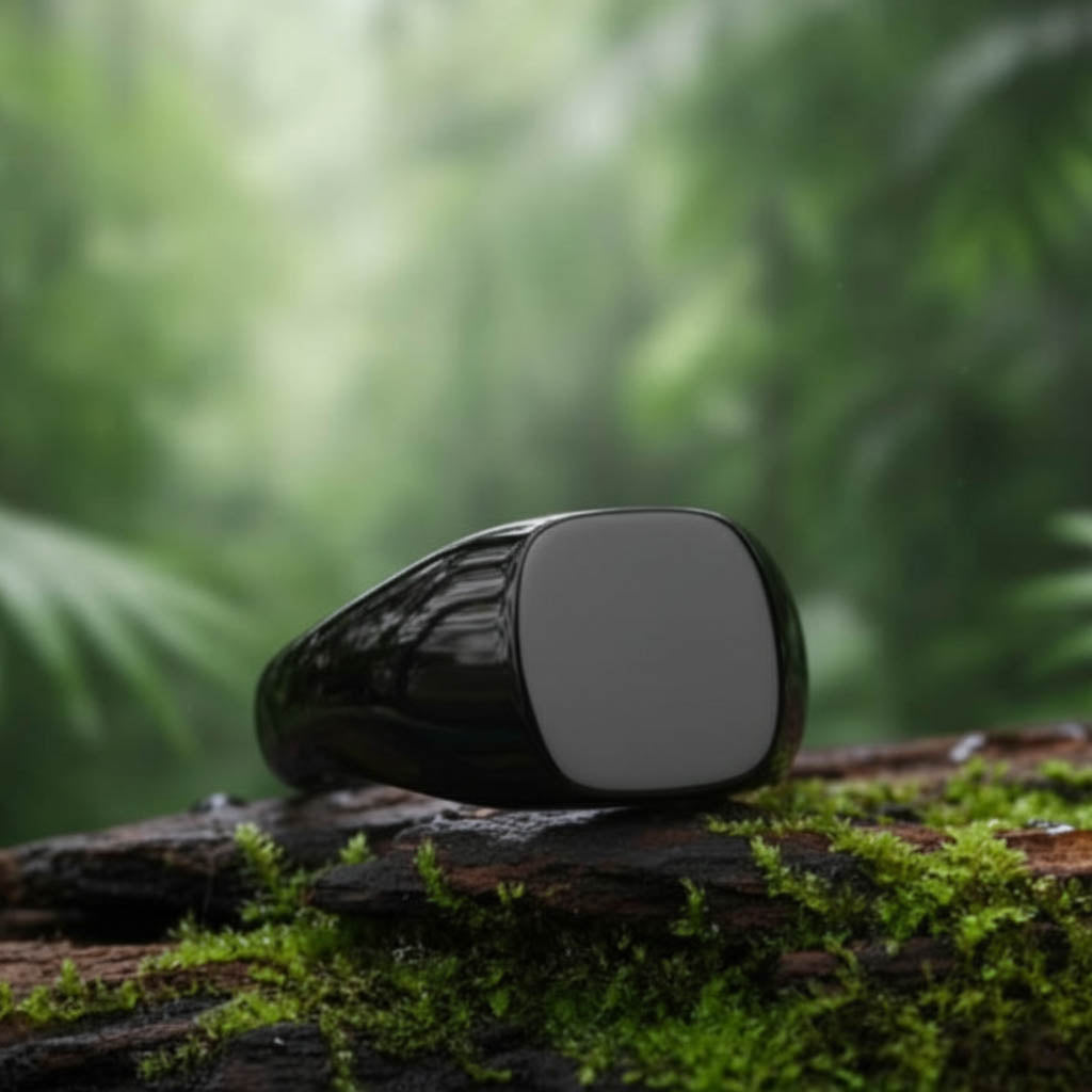 Siegelring Herren Schwarzes Rhodium