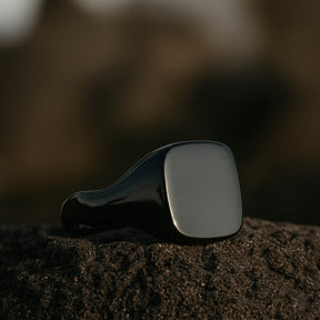 Siegelring Herren Schwarzes Silber Bali