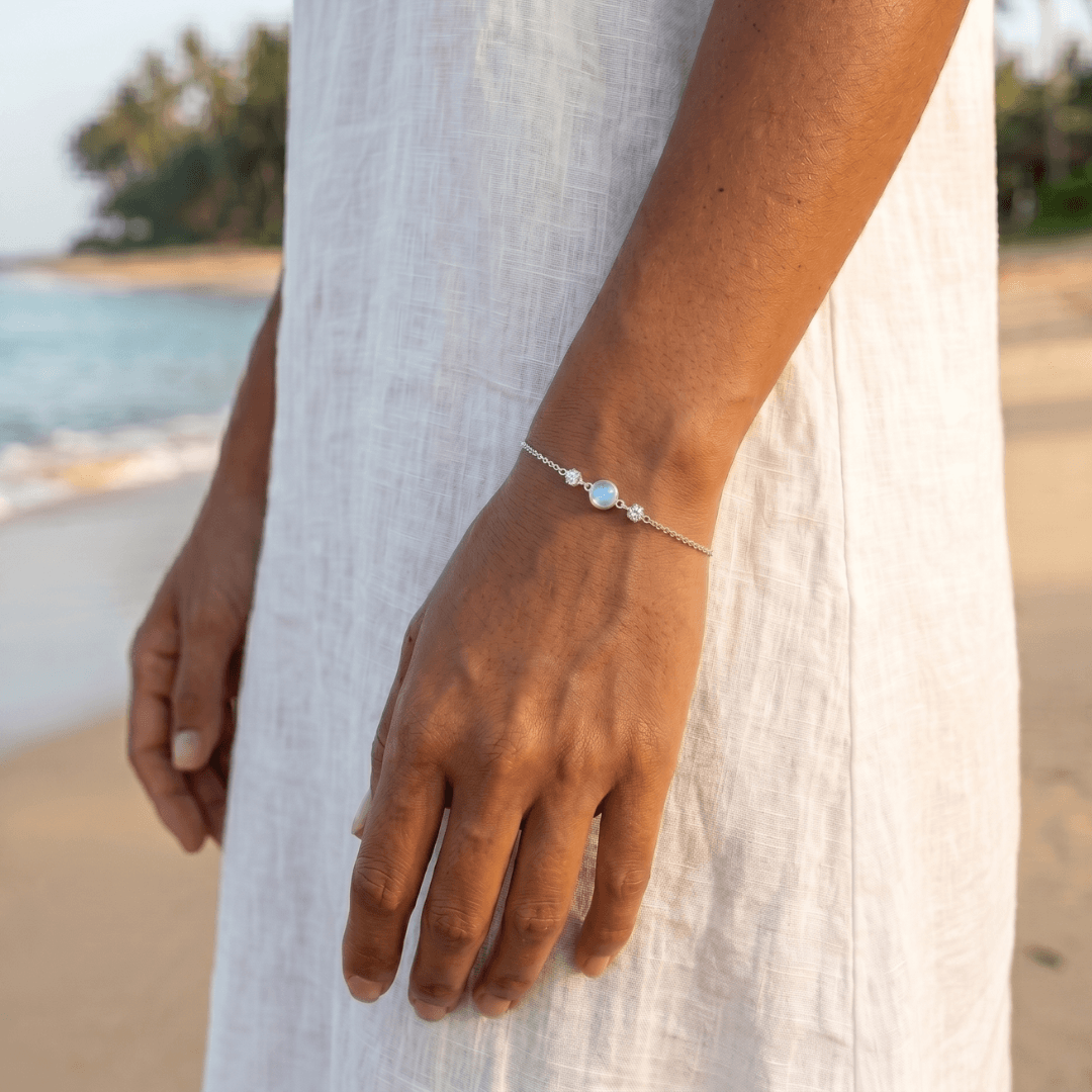Silber Armband Frau Mondstein