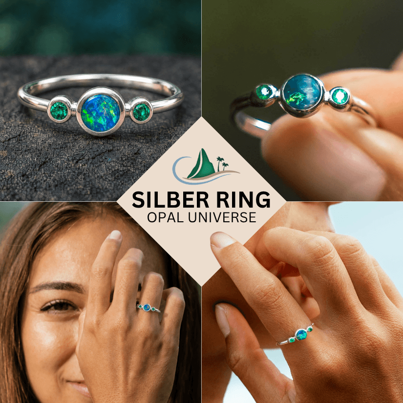 Silber Ring Opal Universe