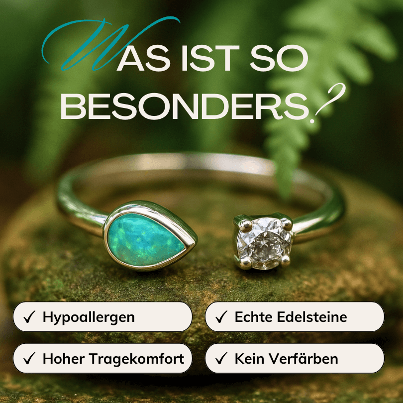 Silber Ring Opal & Diamant