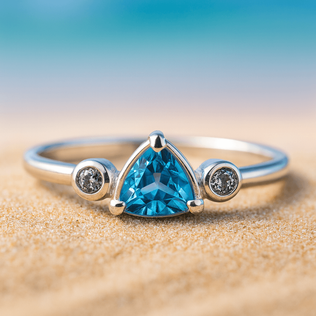 Silber Ring blauer Topas