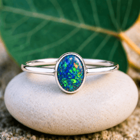 Silber Ring mit Schwarzem Opal