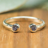 Silber Steckring Diamanten