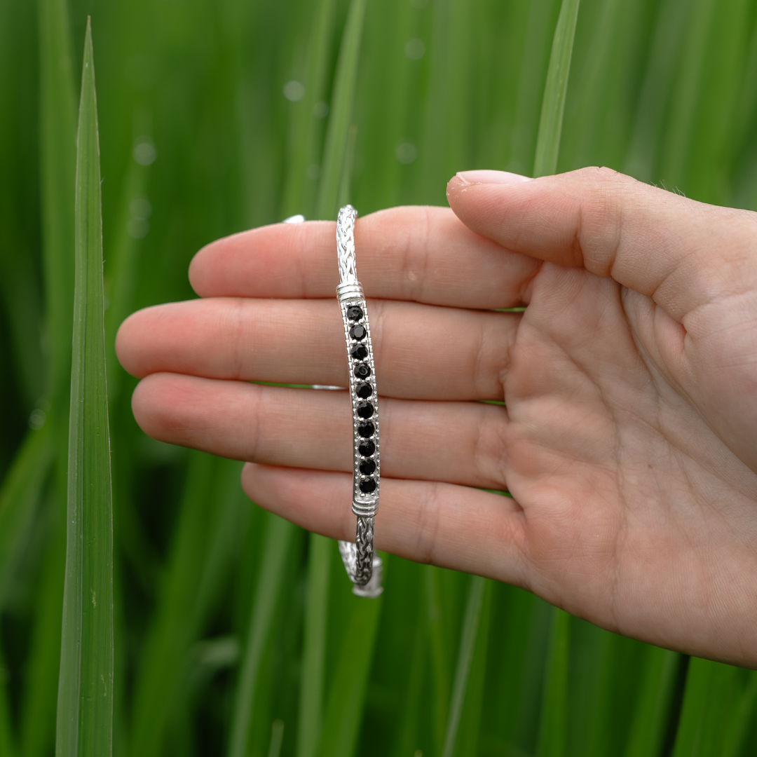 Silber Armband Onyx Detail