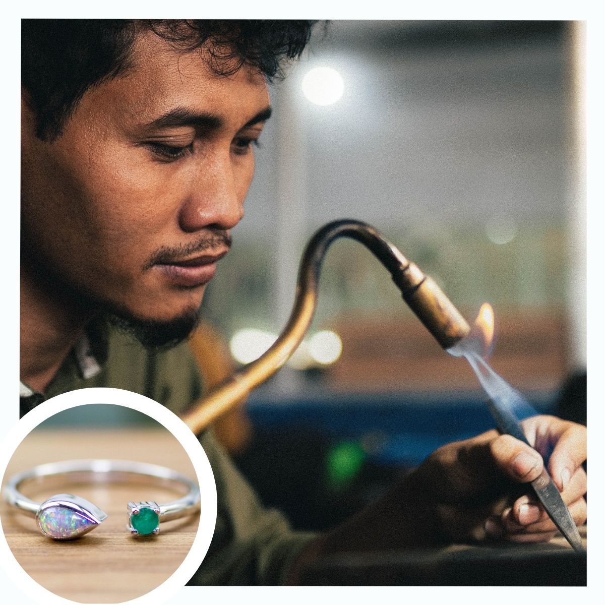 Silber Ring Opal Smaragd