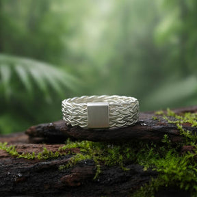 Silberring Herren Geflochten