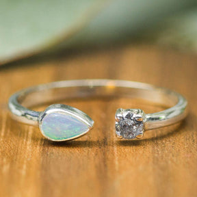 Silberring Opal Diamant
