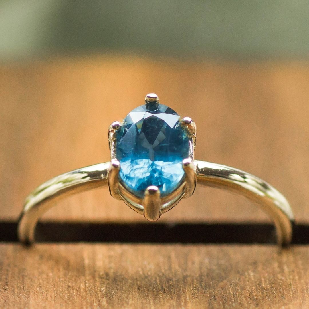 Silber ring blauer Stein Kyanit