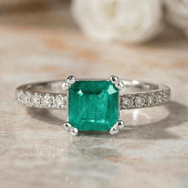 Vintage Smaragd & Diamanten | 585 Weißgold