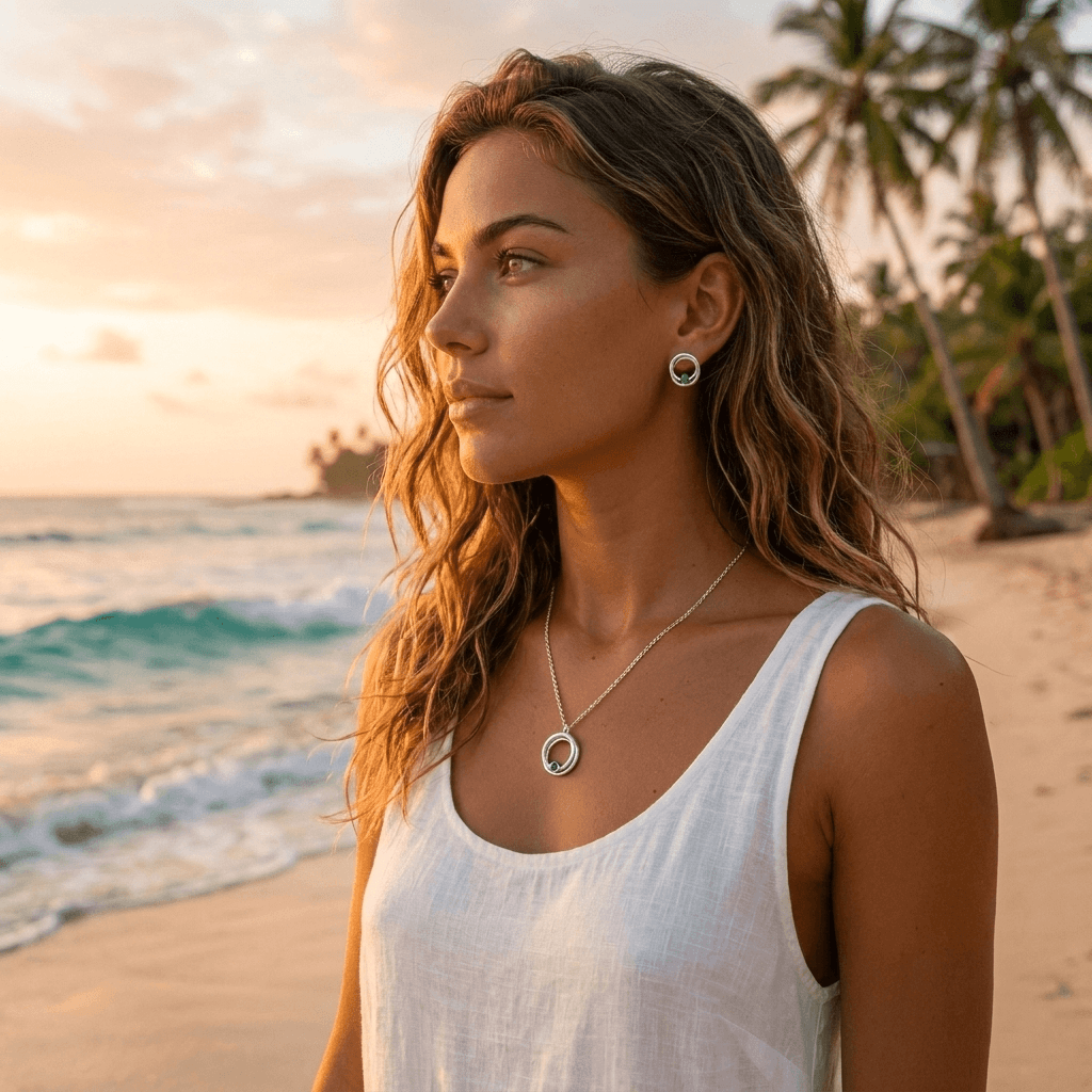 Smaragd Schmuck Set Silber