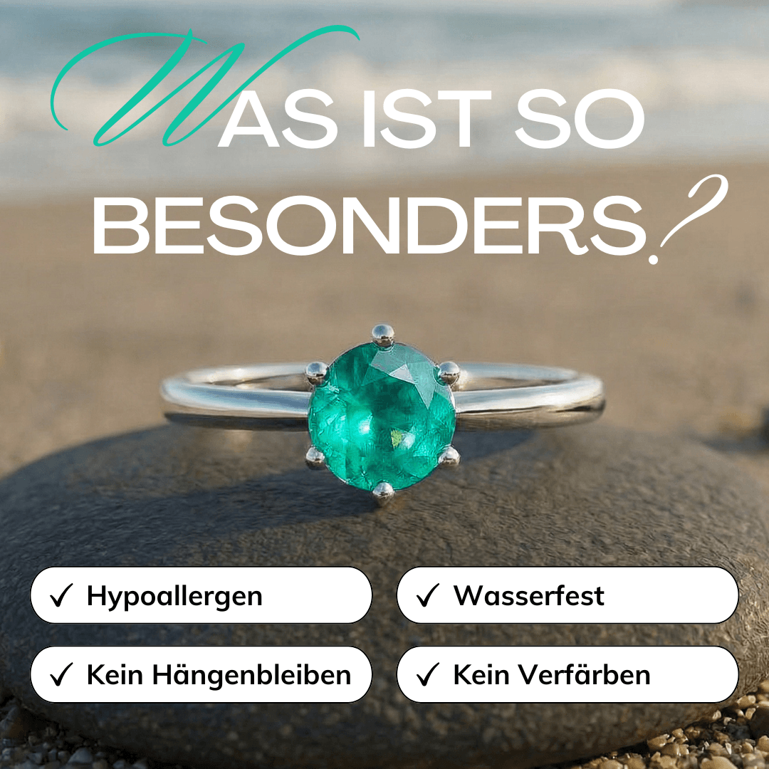 Smaragd Solitär Ring Silber