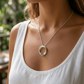 Smaragd Halskette Silber Wasserfest