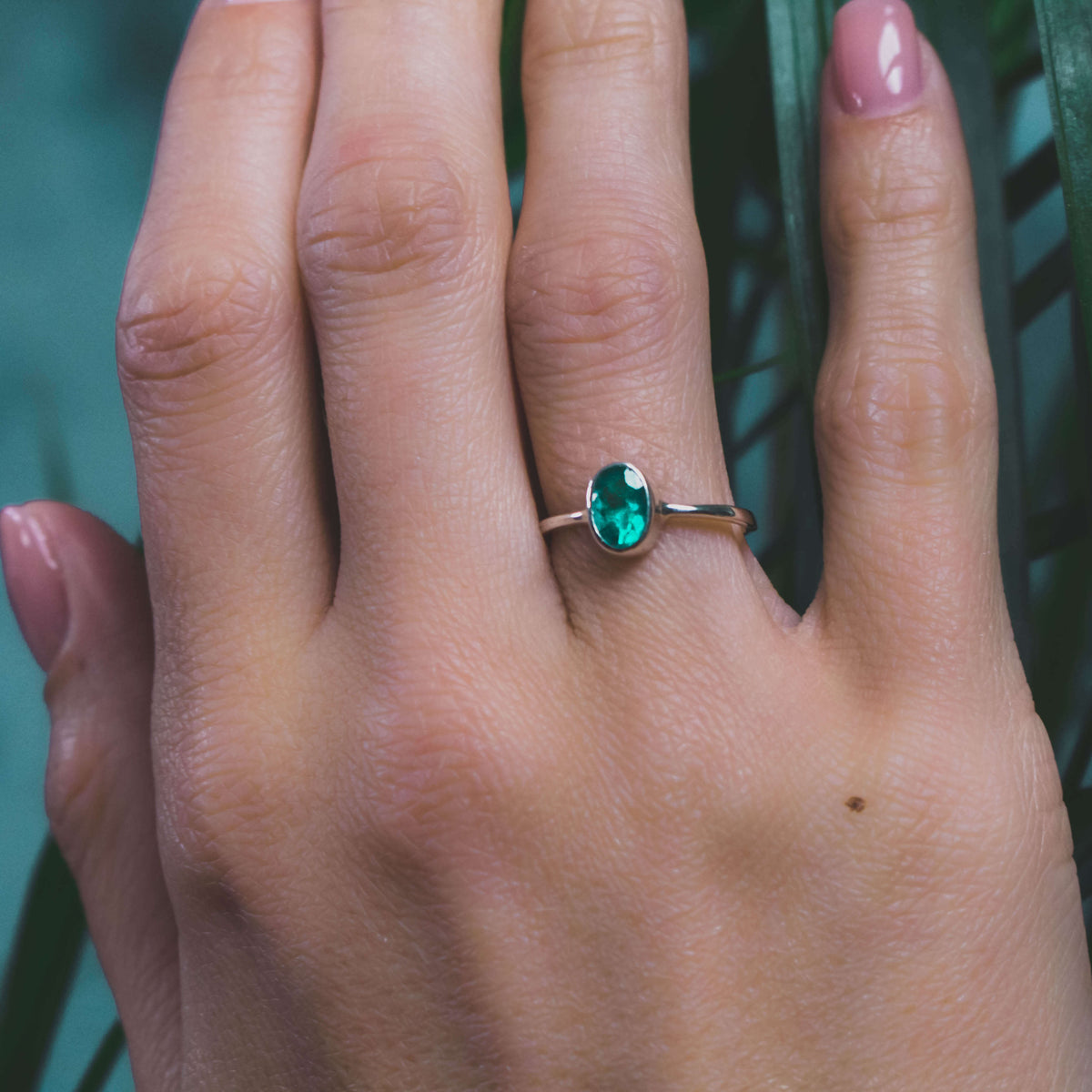 Solitair Ring Smaragd grün Freundin Geschenk