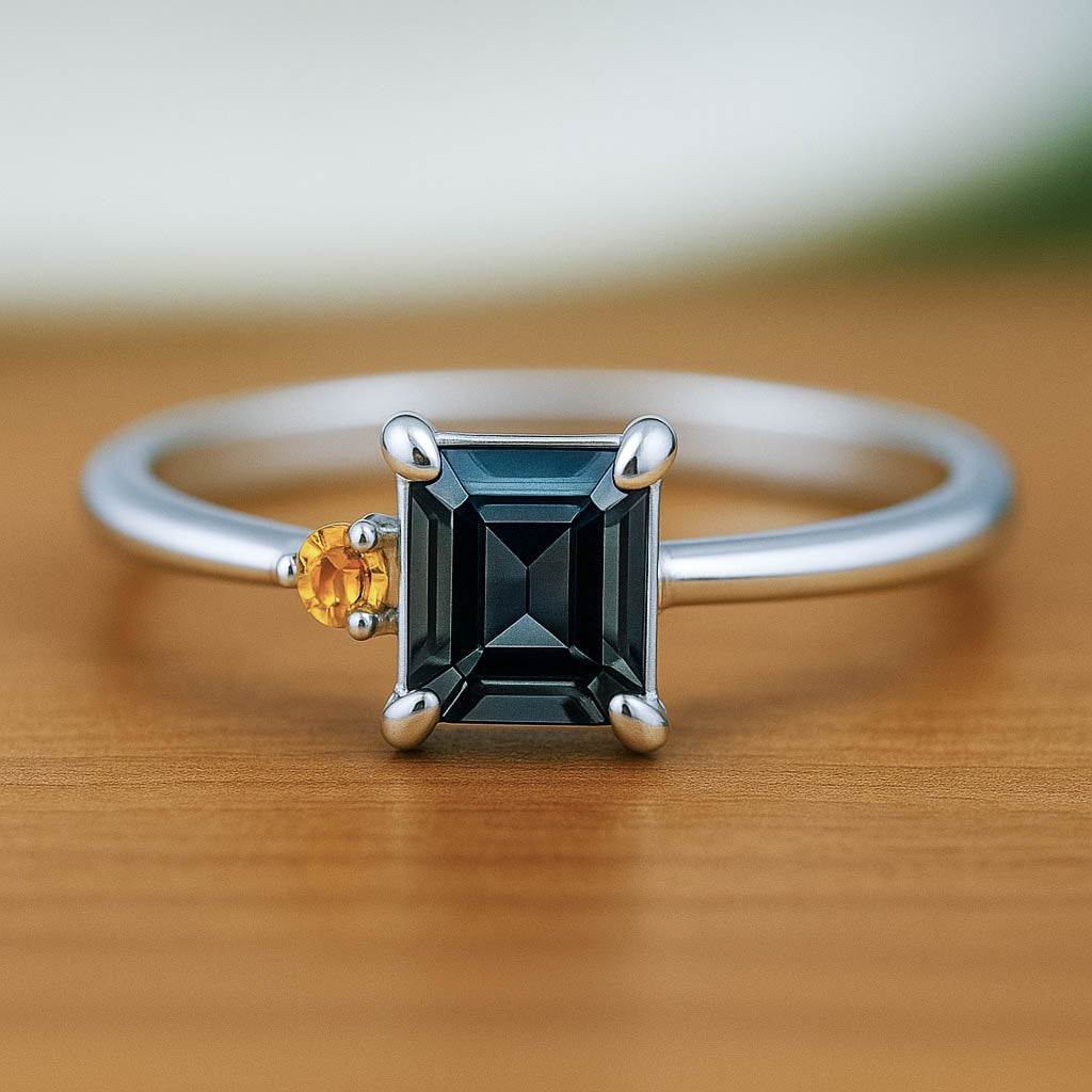 Spinell Ring mit gelbe Saphir