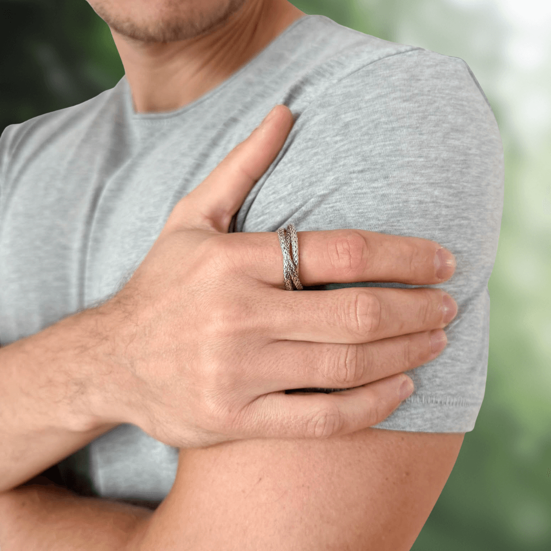 Stress Ring Männer Silber